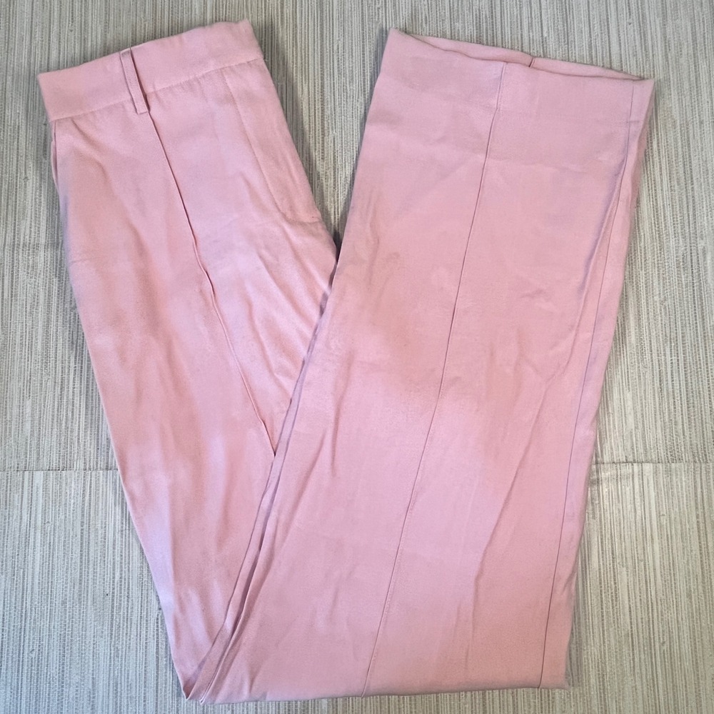 NWT Princess Polly Kirstyn Pants Pink High Waisted Wide Leg Trousers 12 Preppy